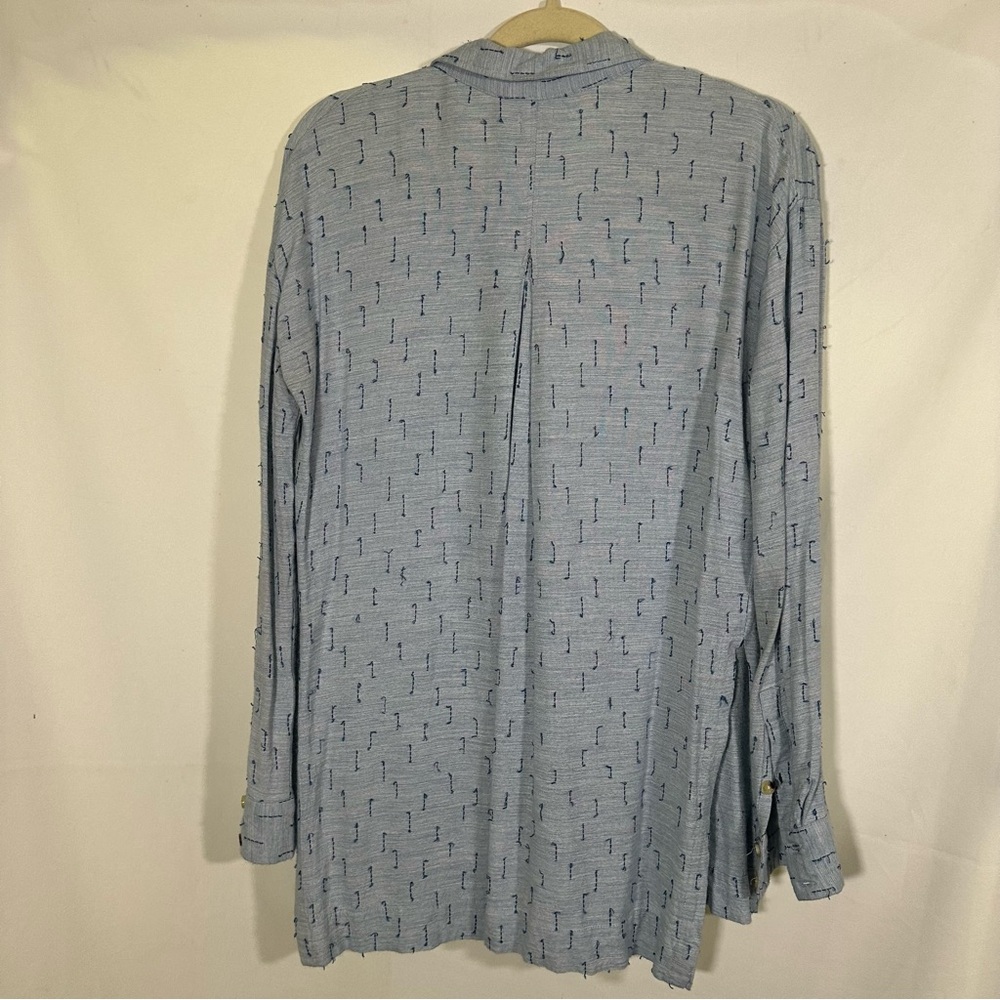 O'Neill Woven Blue long-sleeve button-down top Coastal Beach Women's Small - Picture 3 of 4